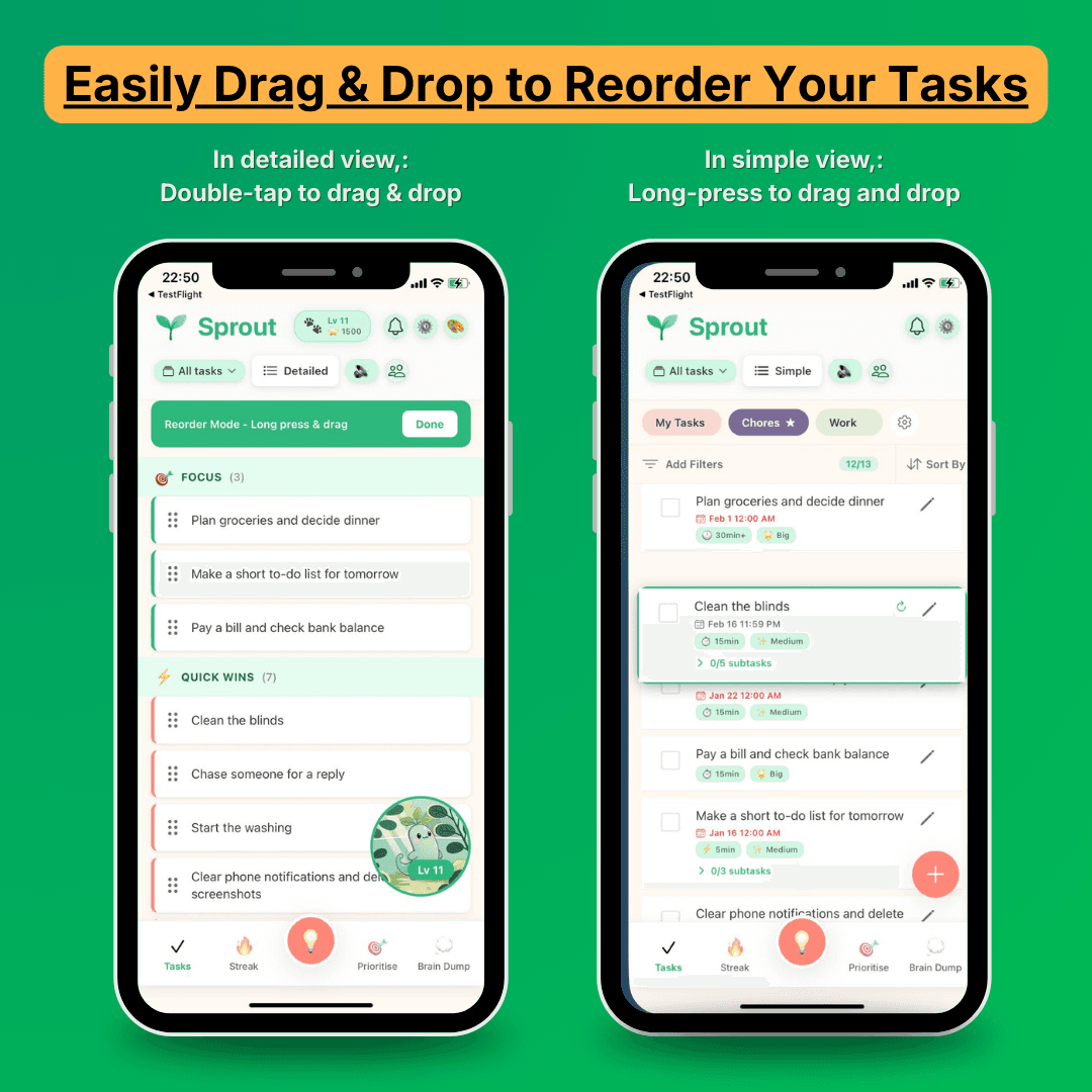 Drag & Drop Works in Both Views