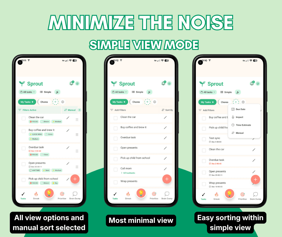 Simple View Mode: Less Clutter, More Focus